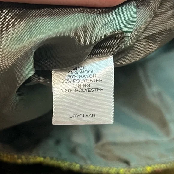 Ann Taylor LOFT 8 Green Speckled Wool Fall Winter Whimsygoth Lined Mini Skirt - Picture 7 of 7